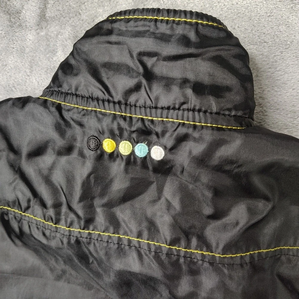 Coogi Striped Windbreaker Jacket Kids‎ 4T Black Multi Full Zip Lightweight Patch